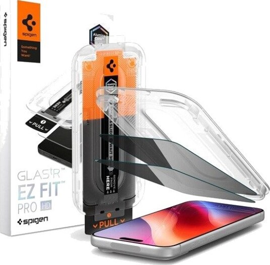 Spigen Glass tR EZ Fit Pro HD Privacy Skjermbeskytter 2-Pakning for iPhone 18 Pro Max