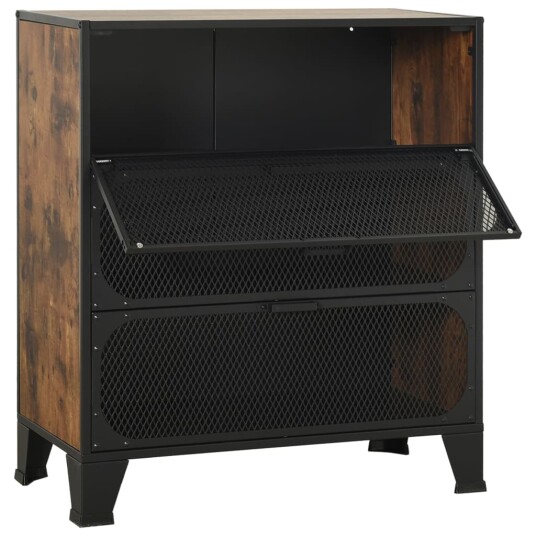 vidaXL Oppbevaringsskap rustikk brun 72x36x82 cm metall og MDF vidaXL Oppbevaringsskap rustikk brun 72x36x82 cm metall og MDF