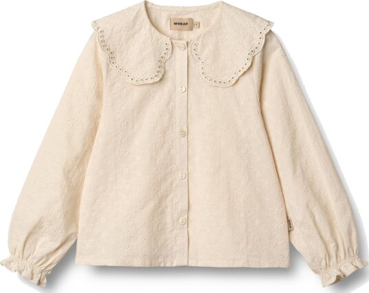 Wheat Eggshell Skjorte L/S Flora 4 år/104