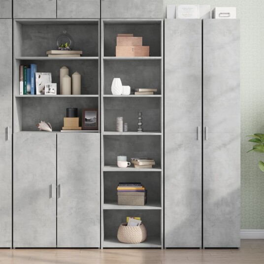 Highboard betonggrå 50x41x185 cm konstruert tre