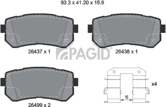 PAGID T2928N Bremseklosser