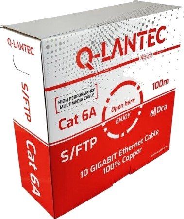 S/Ftp Cat.6A Lsoh Dca Kabel 100M 4X2x23awg 10Gb/S Q Lantec 10 Års Garanti KIS6ALSOH100DQ