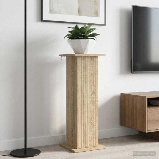 vidaXL Planteholder Sonoma eik 30,5 x 30 x 80,5 cm Konstruert tre