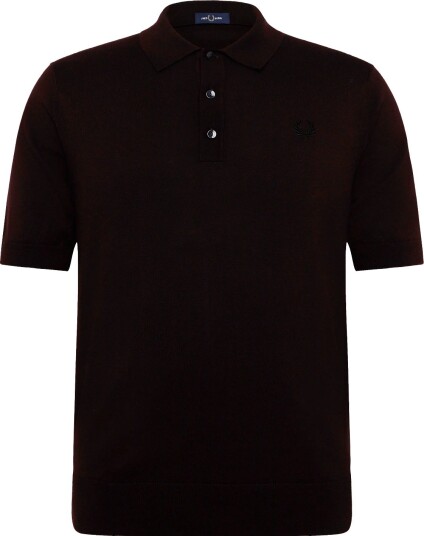 Fred Perry Cotton Knitted Shirt RICH BROWN L