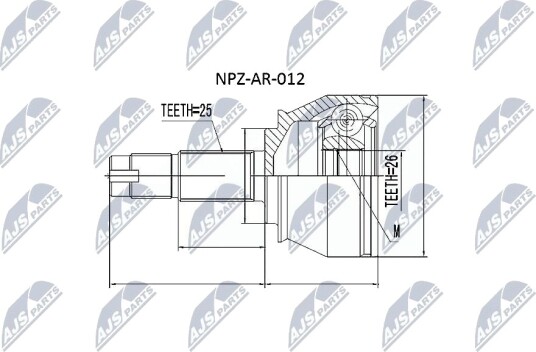 Nty Drivknute drivaksel NTY NPZ AR 012