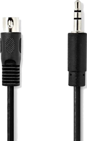Nedis 1m DIN 5-pins lydkabel 3.5 mm Nikkelbelagt Sort