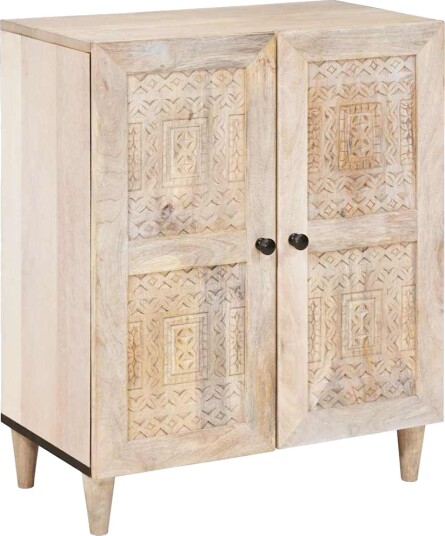 vidaXL Serviesskap Hvit 60 x 33 x 75 cm heltre mango