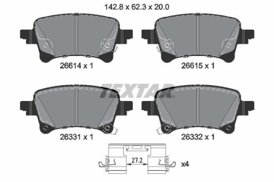 Bremseklosser TEXTAR 2661401