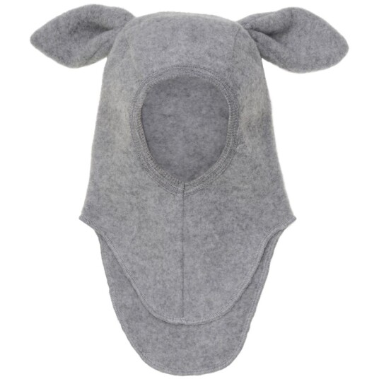 HUTTEliHUT Balaclava bunny ears Wool Fleece – Medium Grey Melange 0 12m