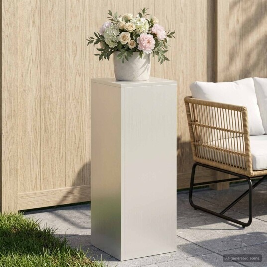 vidaXL Planteholder Hvit 30 x 30 x 80 cm Stål