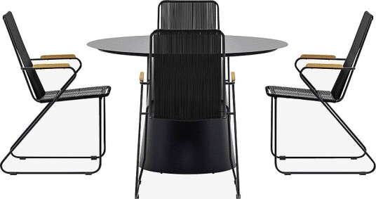 Venture Home   Lanzo Spisebord med Bois stol   Svart