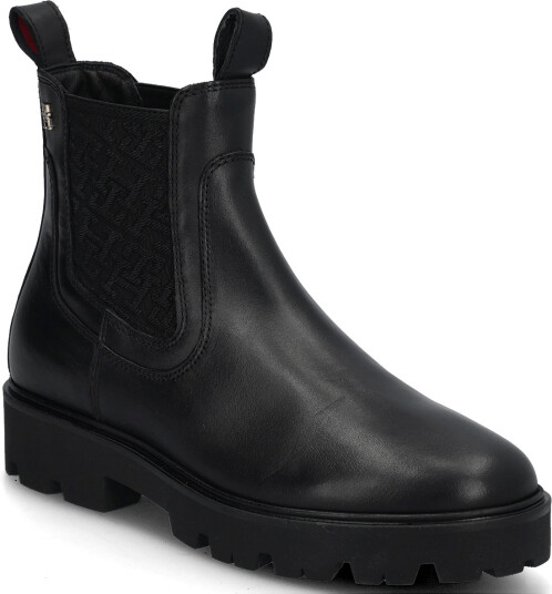 Tommy Hilfiger Th Monogram Leather Chelsea Boot Black 41 Tommy Hilfiger Th Monogram Leather Chelsea Boot Black 41