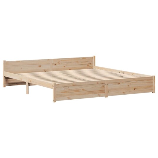 Sengeramme med madrass 200x200 cm heltre furu 3301696