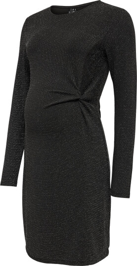 Vero Moda Maternity Vmmkanva Ls Short Knot Dress Lx Jrs   Black   L