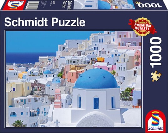 Schmidt Puzzles Puslespill 1000 Brikker Santorini