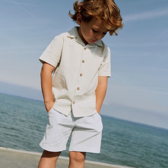 Wheat Shirt Anker Summer Blue Stripe (104 / 4 år)