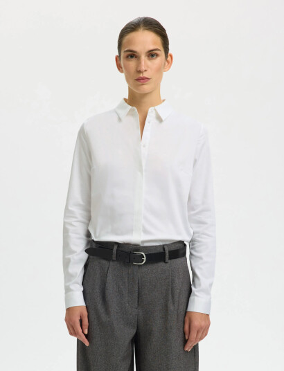 Selected Slfromie Ls Fitted Shirt Noos White 36 Selected Slfromie Ls Fitted Shirt Noos White 36