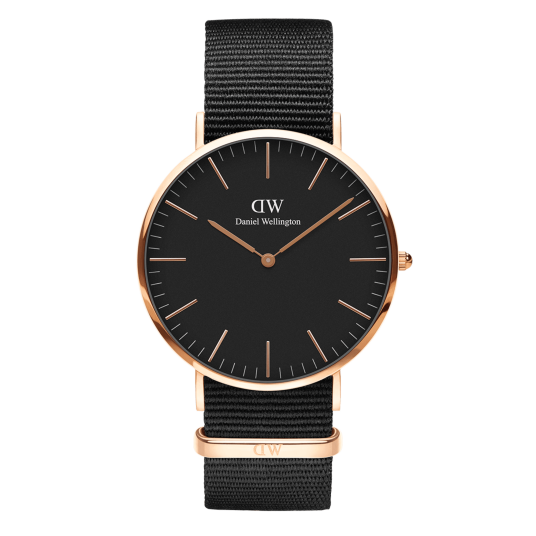 Daniel Wellington DW Watch Classic Cornwall Black Rose Gold 40mm MIC