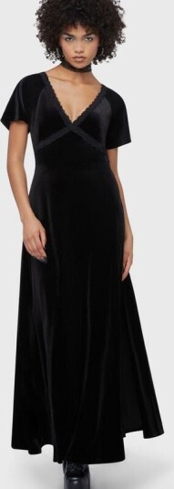 Killstar Goth Lang kjole Beneath the Eclipse Echelia's Muse Maxi kjole S til L Damer svart