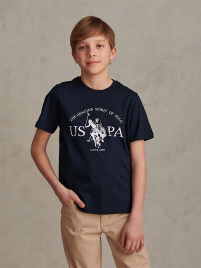 U.S. Polo Assn. Junior Uspa Print Graphic Tshirt Blå 10 11ÅR