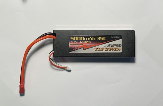 Vant 5000352 7,4V 5000mAh 35C Wire Lead Hard Case Battery With D