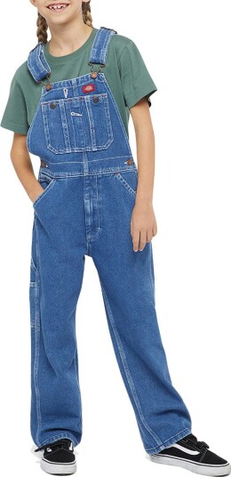 Dickies Kids' Denim Bib Stonewashed Indigo Blue XS Dickies Kids' Denim Bib Stonewashed Indigo Blue XS