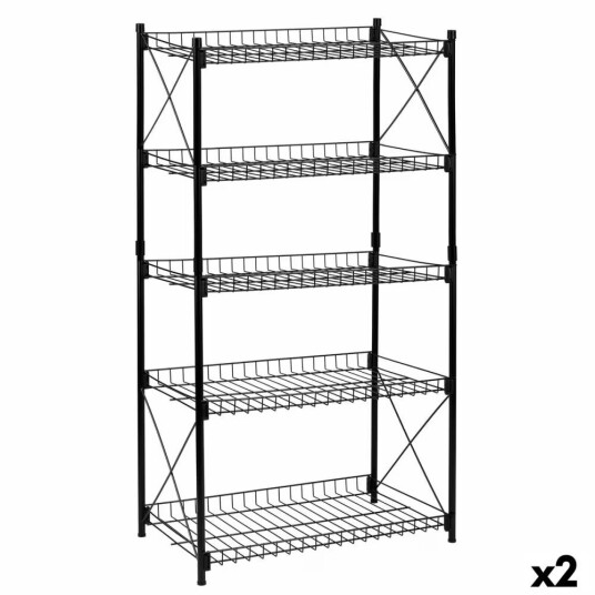 Hyller Confortime Metal Black 52 x 34 x 110 cm 2 enheter