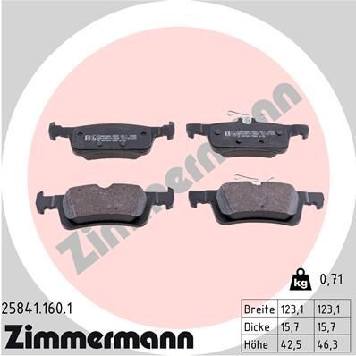 Bremseklosser ZIMMERMANN 25841.160.1 Bremseklosser ZIMMERMANN 25841.160.1