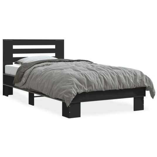  Sengeramme svart 75x190 cm konstruert tre og metall 8721102446351