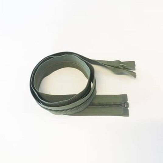 GLIDELÅS SPIRAL 5 MM YKK 90 CM DELBAR MILITÆRGRØNN