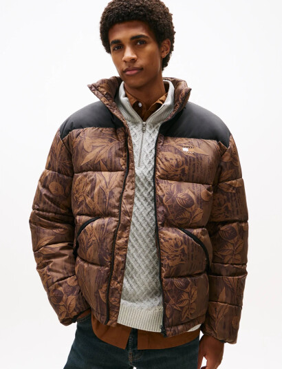 Tommy Jeans Tjm Vail Aop Puffer - Brown - S Tommy Jeans Tjm Vail Aop Puffer - Brown - S
