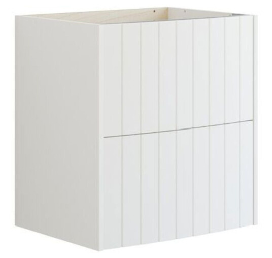 Dansani Inzo Vintage Rillet Servantskap   Buet Hvit Matt / 60cm