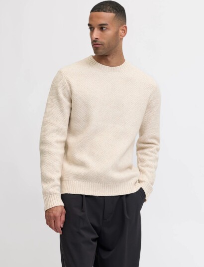 Jack & Jones Jprblawilson Knit Crew Neck Styd Aw25 Cream XXL Jack & Jones Jprblawilson Knit Crew Neck Styd Aw25 Cream XXL