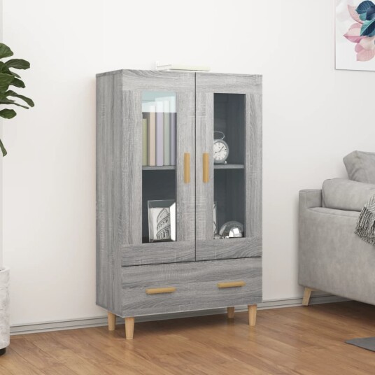 vidaXL Highboard grå sonoma 70x31x115 cm konstruert tre