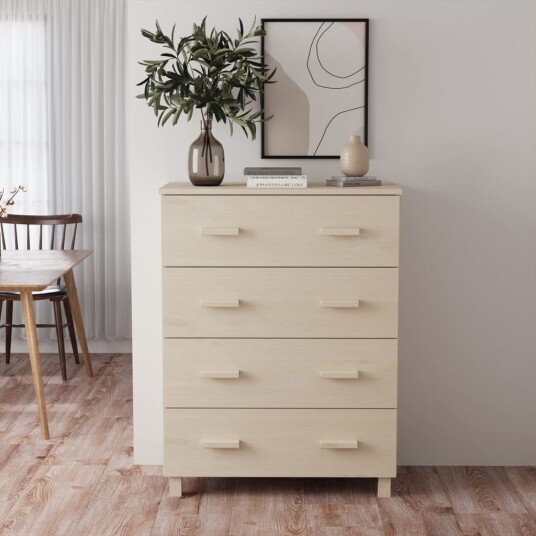 vidaXL Skjenk honningbrun 79x40x103,5 cm heltre furu