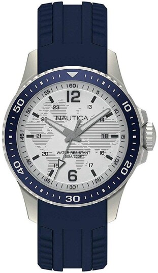 Nautica Herreklokke NAPFRB005 Freeboard Sølvfarget/Gummi Ø44 mm