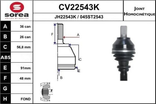 Drivledd EAI CV22543K Drivledd EAI CV22543K