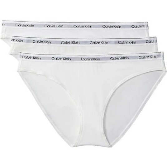 Calvin Klein Truser 3P Low Rise Bikini Briefs Hvit bomull Large Dame