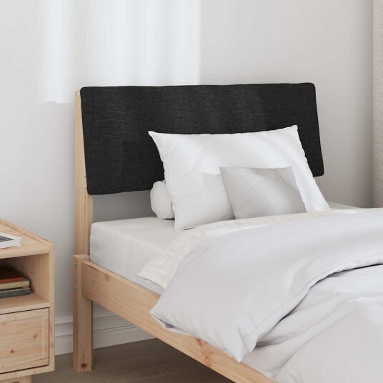 Polstret sengegavl Svart 75 cm Massiv furu