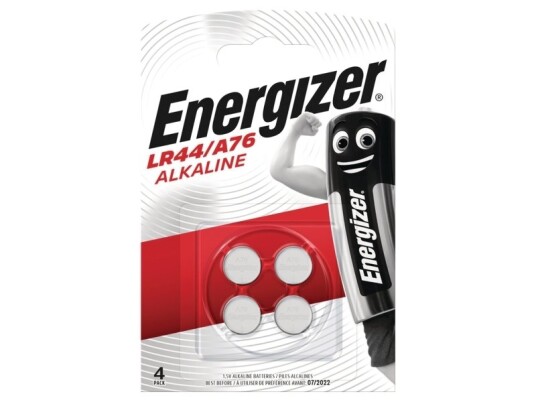 Knapcellebatteri Energizer Alkaline Lr44/A76 Pakke A 4 Stk.