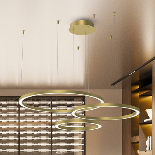 Eko-Light Galaxia LED-pendellampe plast gull tre pærer 85 W