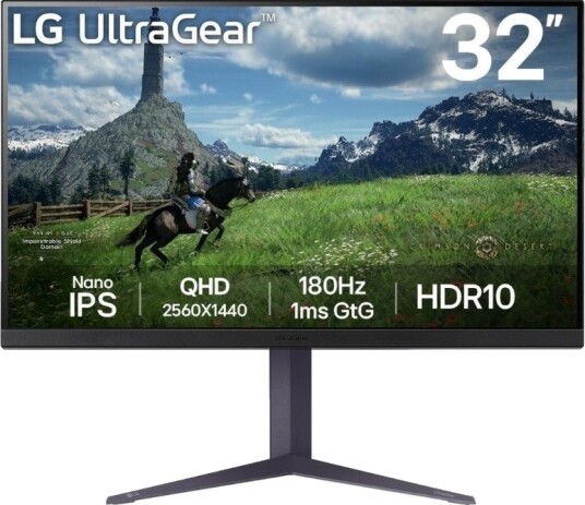 LG UltraGear 32GS85Q 32" QHD Gamingskjerm 2560x1440 180Hz Nano IPS Svart