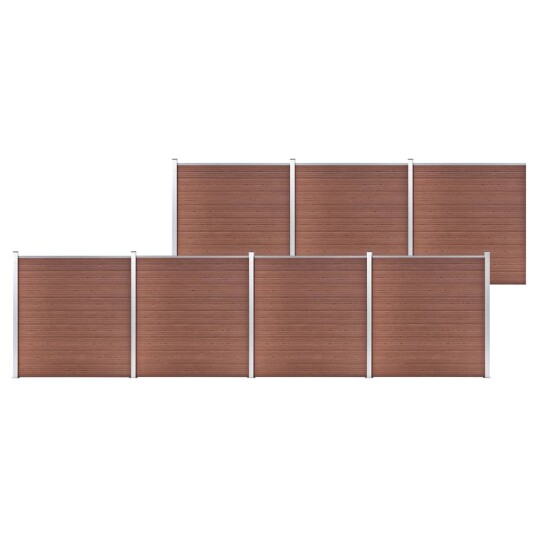 vidaXL Hagegjerde WPC 1218x186 cm brun