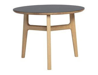 Magnus Olesen Freya Sofabord Hellakkert Sort /Linoleum Sort 4023 Forbo Ø 60 x H 45