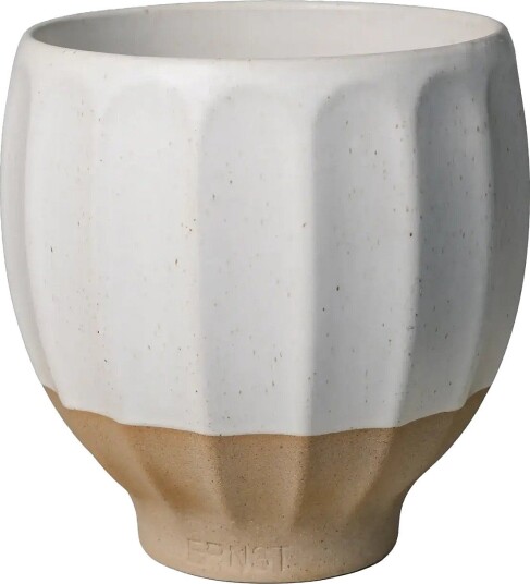 ERNST Pot   WHITE/NATURAL   H18 cm