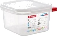 Beholder Araven Lufttæt L17.6Xb16.2Xh10cm 1/6Gn 1.7Ltr Polypropylen Låg Klar,Stk