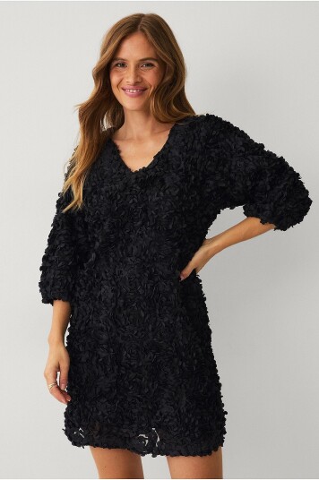 Vila   Kjole viRosie 3/4 V neck Short Dress/dc   Svart