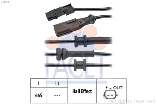 FACET 21.0107 Sensor, ABS FACET 21.0107 Sensor, ABS