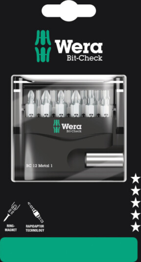 Wera Bit-Check 12 Metal 1 SB 12 pieces