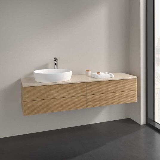 Villeroy & Boch Antao Servantskap med 4 skuffer 160x50x36 cm u/lys Eik/Crème